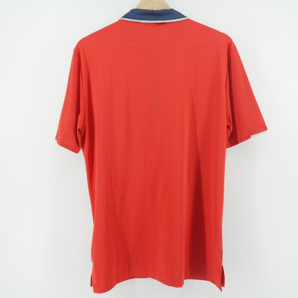 Adidas Polo Shirt Mens M Red Climacool Short Sleeve Golf Athletic Logo - Picture 4 of 6